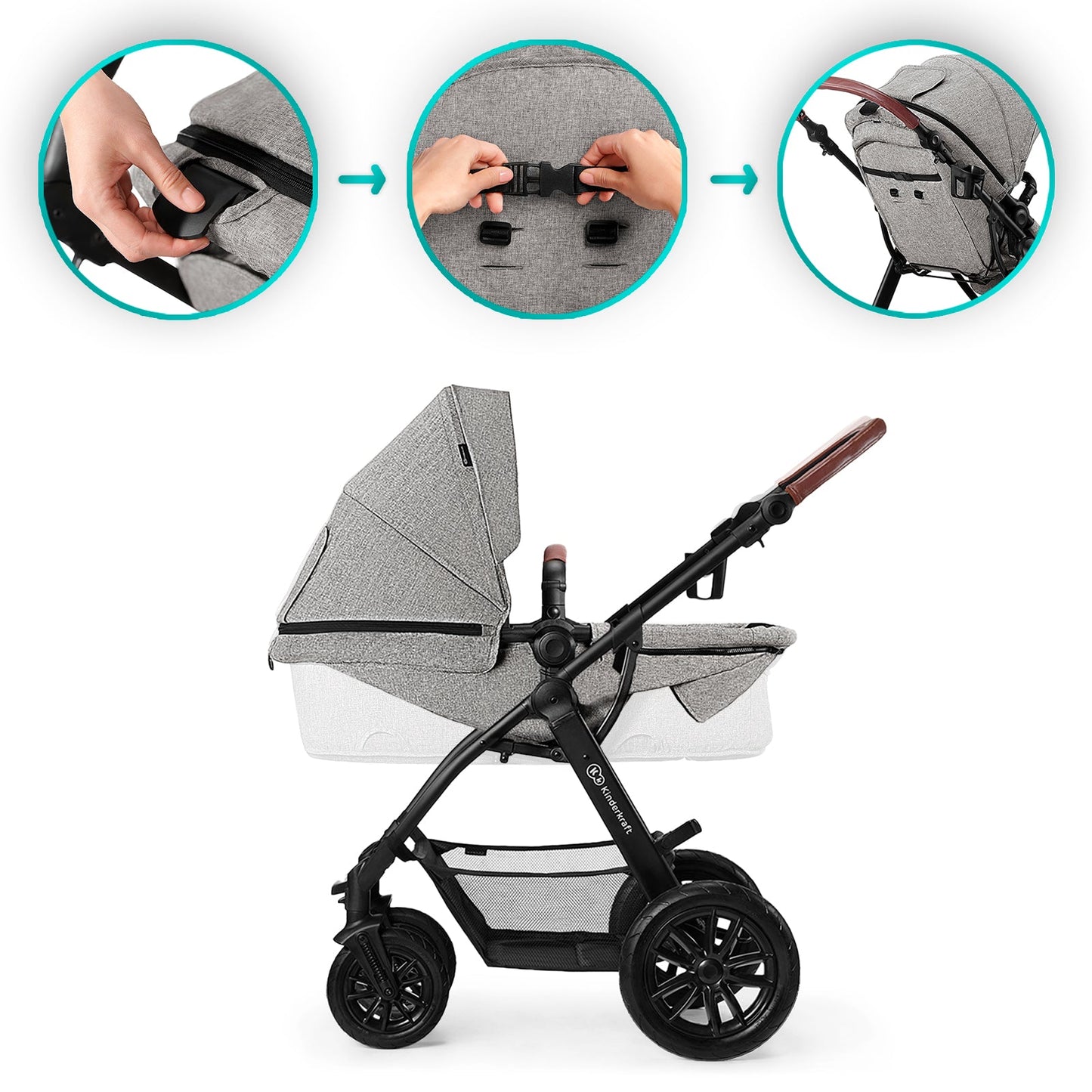 Kinderkraft Xmoov 3-In-1 Travel System Pushchair