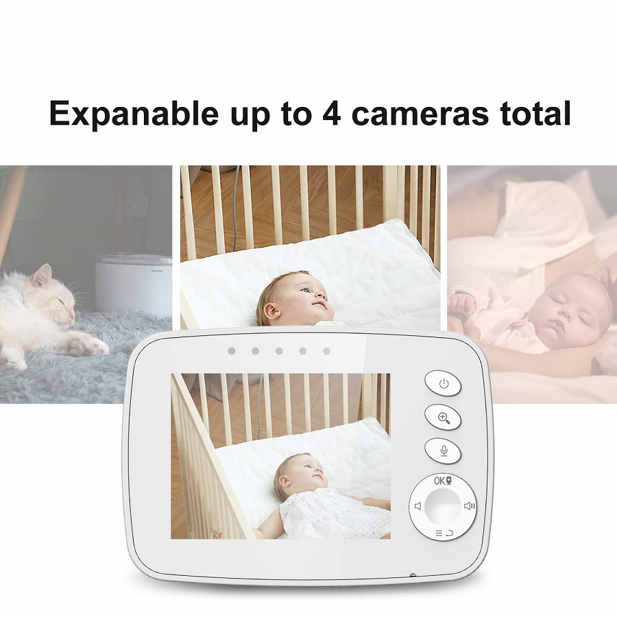 3.2 Inch Wireless Indoor Baby Camera for Bidirectional Voice Alarm Feeding Reminder Temperature Monitoring Smart Home Monitor