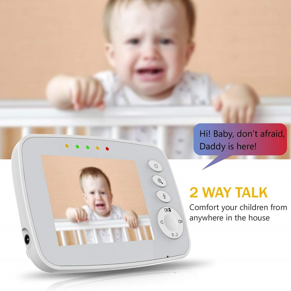 3.2 Inch Wireless Indoor Baby Camera for Bidirectional Voice Alarm Feeding Reminder Temperature Monitoring Smart Home Monitor