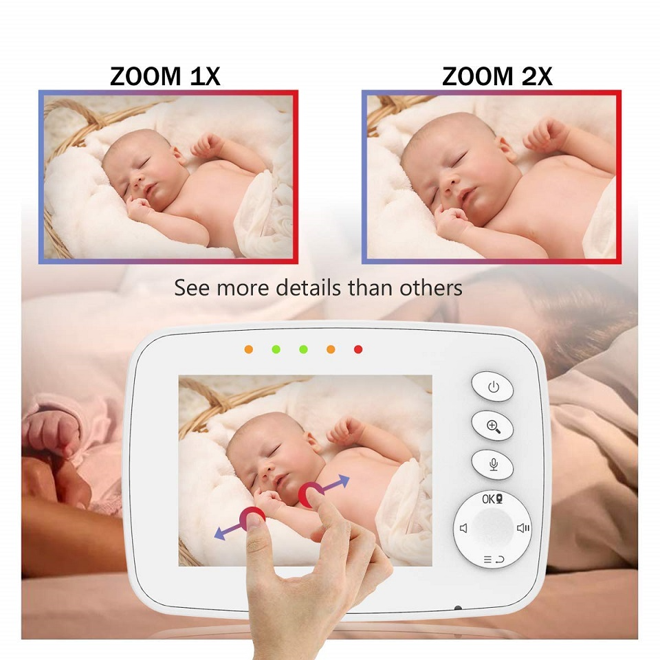 3.2 Inch Wireless Indoor Baby Camera for Bidirectional Voice Alarm Feeding Reminder Temperature Monitoring Smart Home Monitor