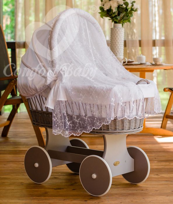 BABY BASSINET SNUGLY - WITH MOSQUITO NET - INCLUSIVE BEDDING SET WHITE