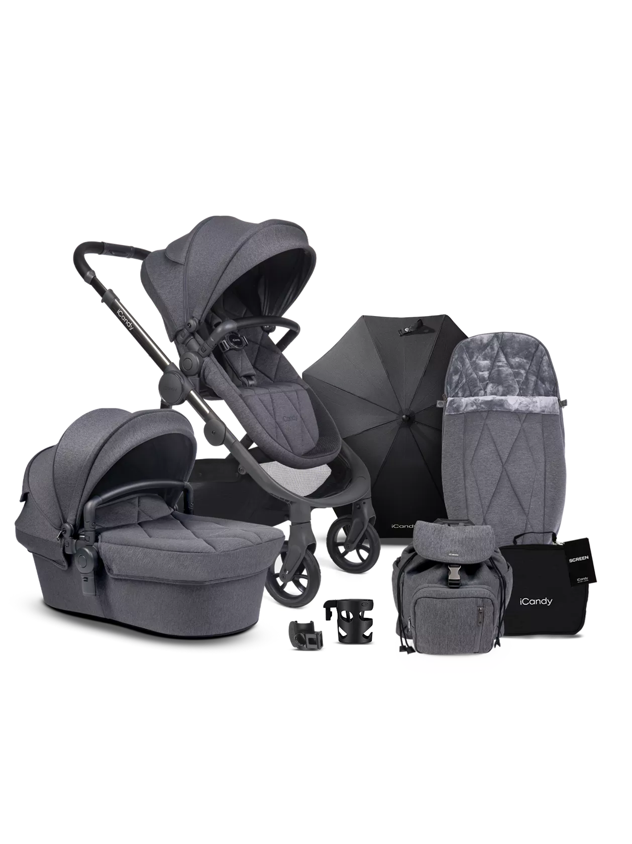 Orange 3 Pushchair and Carrycot - Complete Bundle