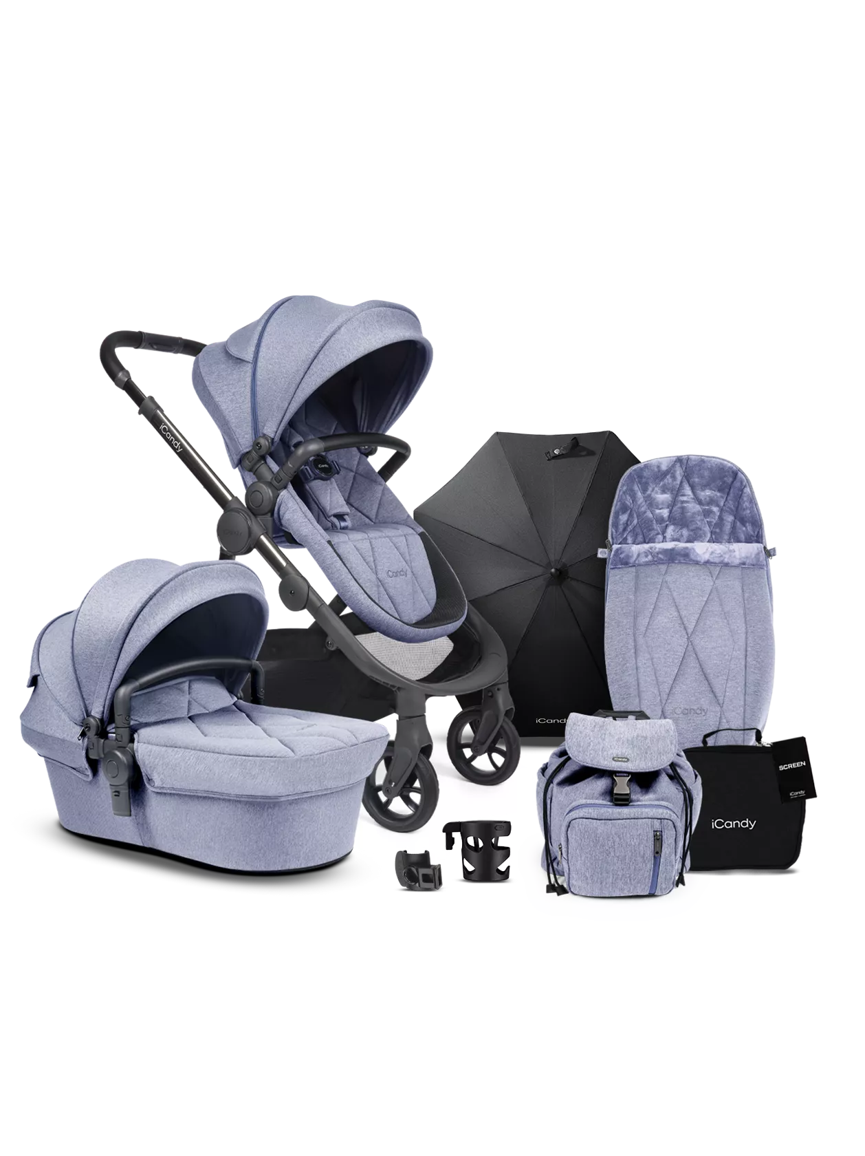 Orange 3 Pushchair and Carrycot - Complete Bundle
