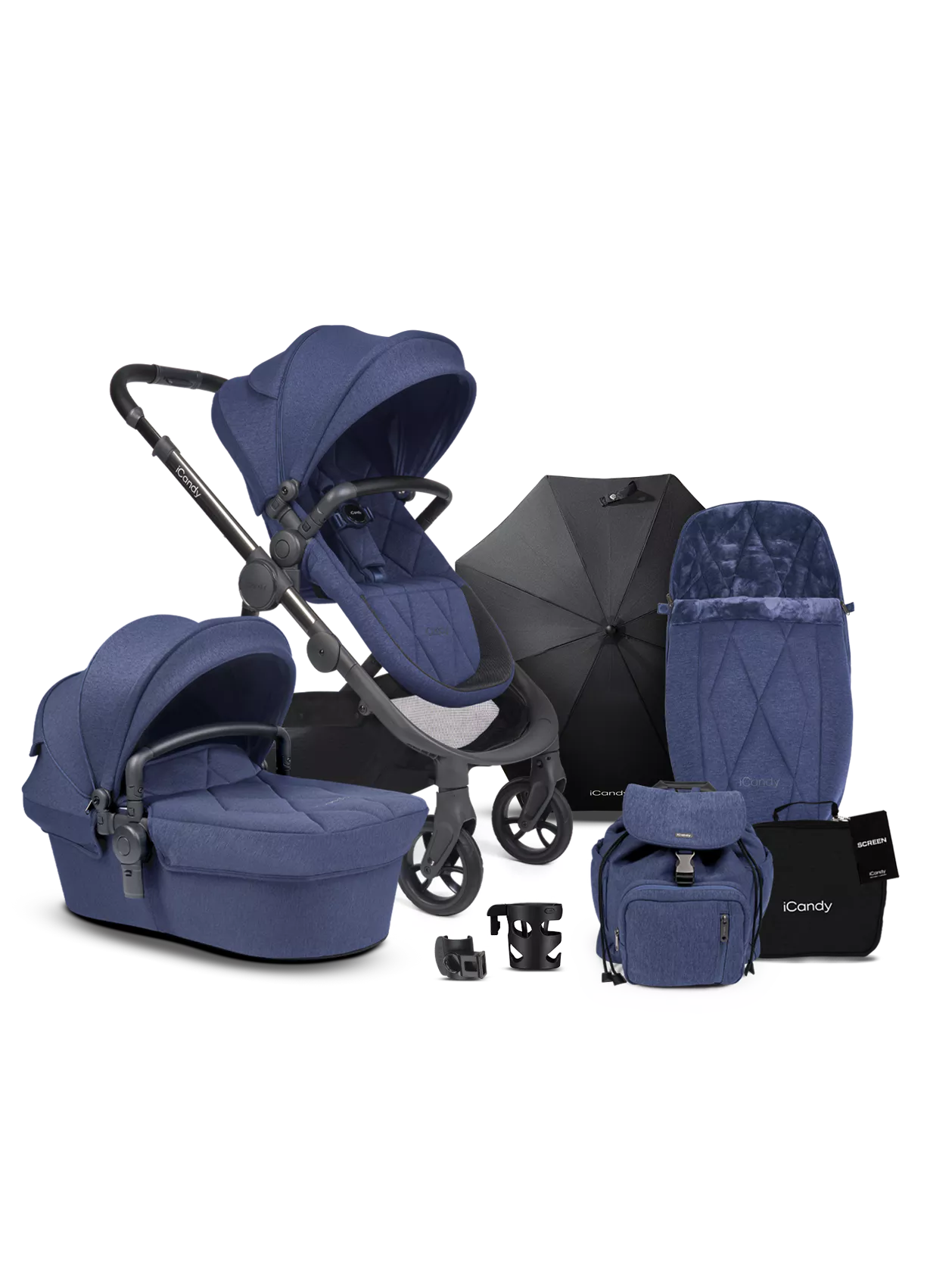 Orange 3 Pushchair and Carrycot - Complete Bundle
