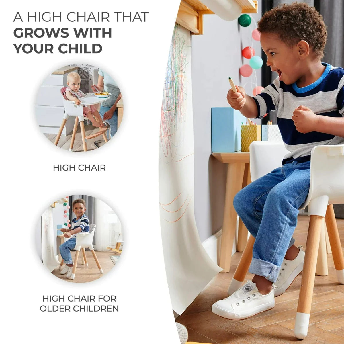 Kinderkraft 2-In-1 Sienna High Chair