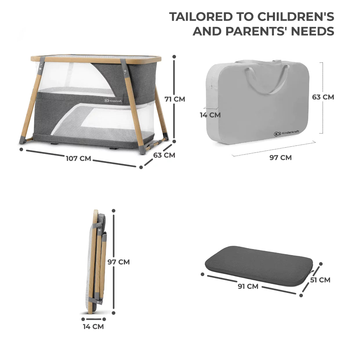 Kinderkraft Sofi 4-in-1 baby cot