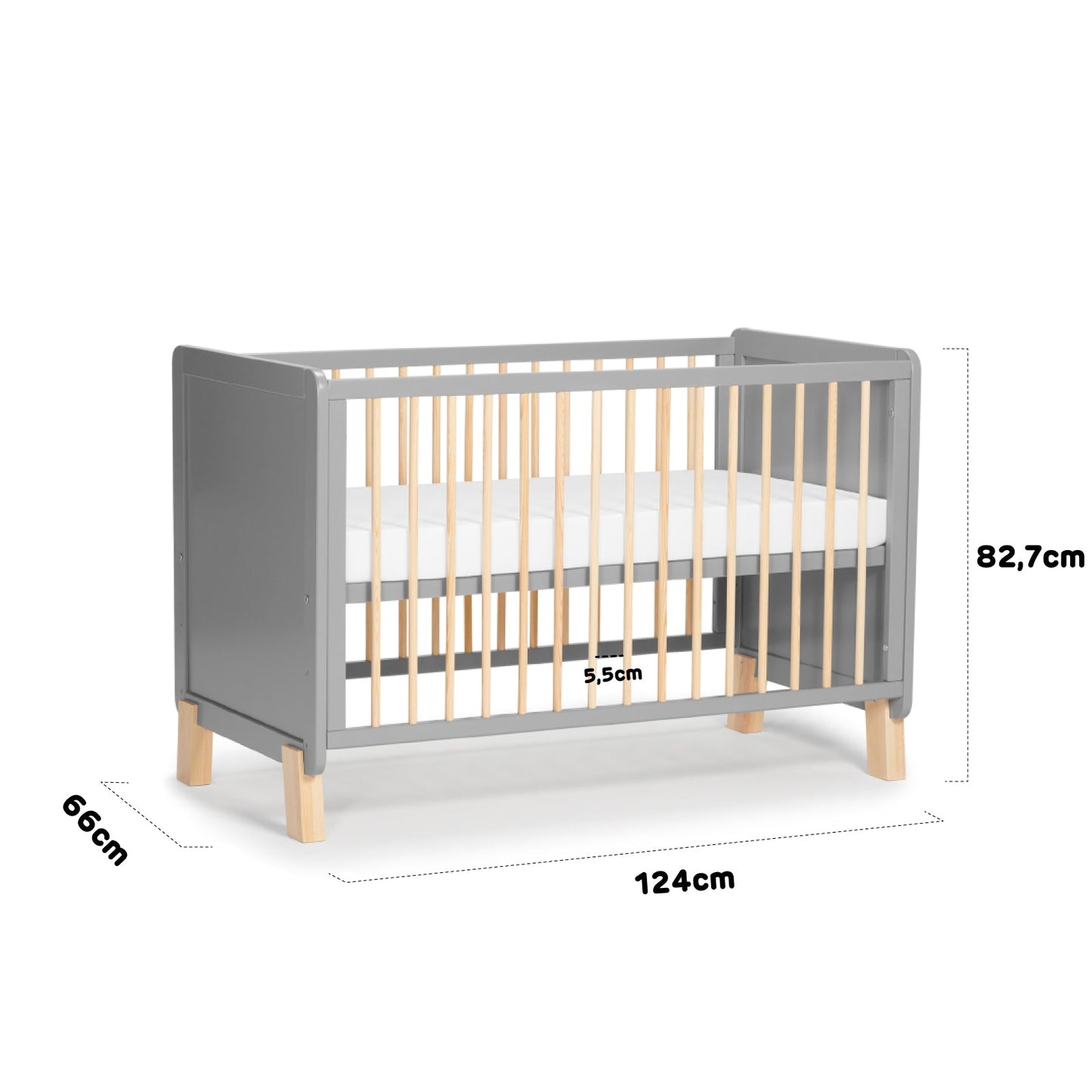 Kinderkraft Nico Multi-Functional Cot With Mattress