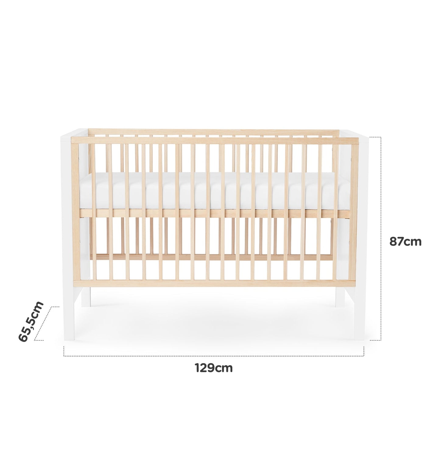 Kinderkraft MIA wooden cot with mattress