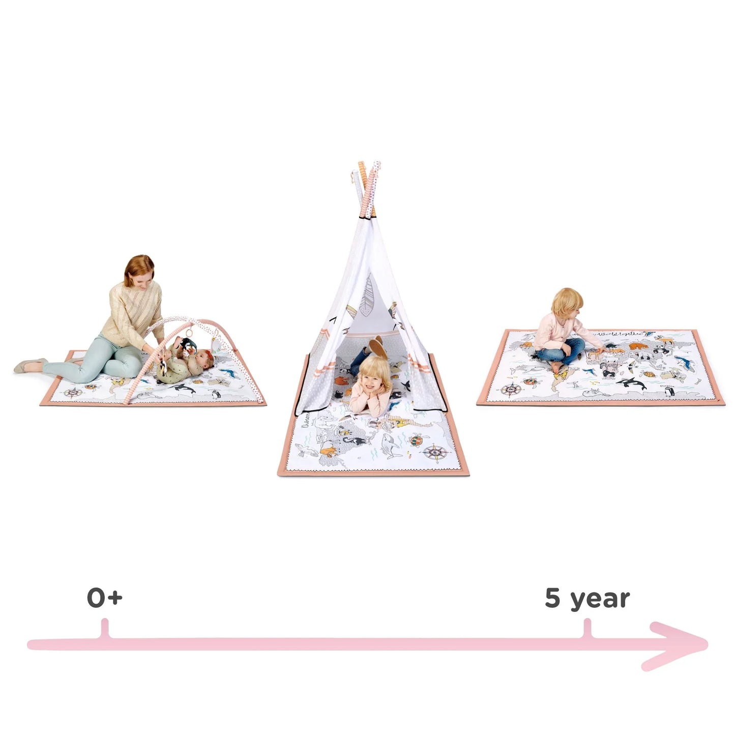 Kinderkraft Tippy 3-In-1 Educational Mat