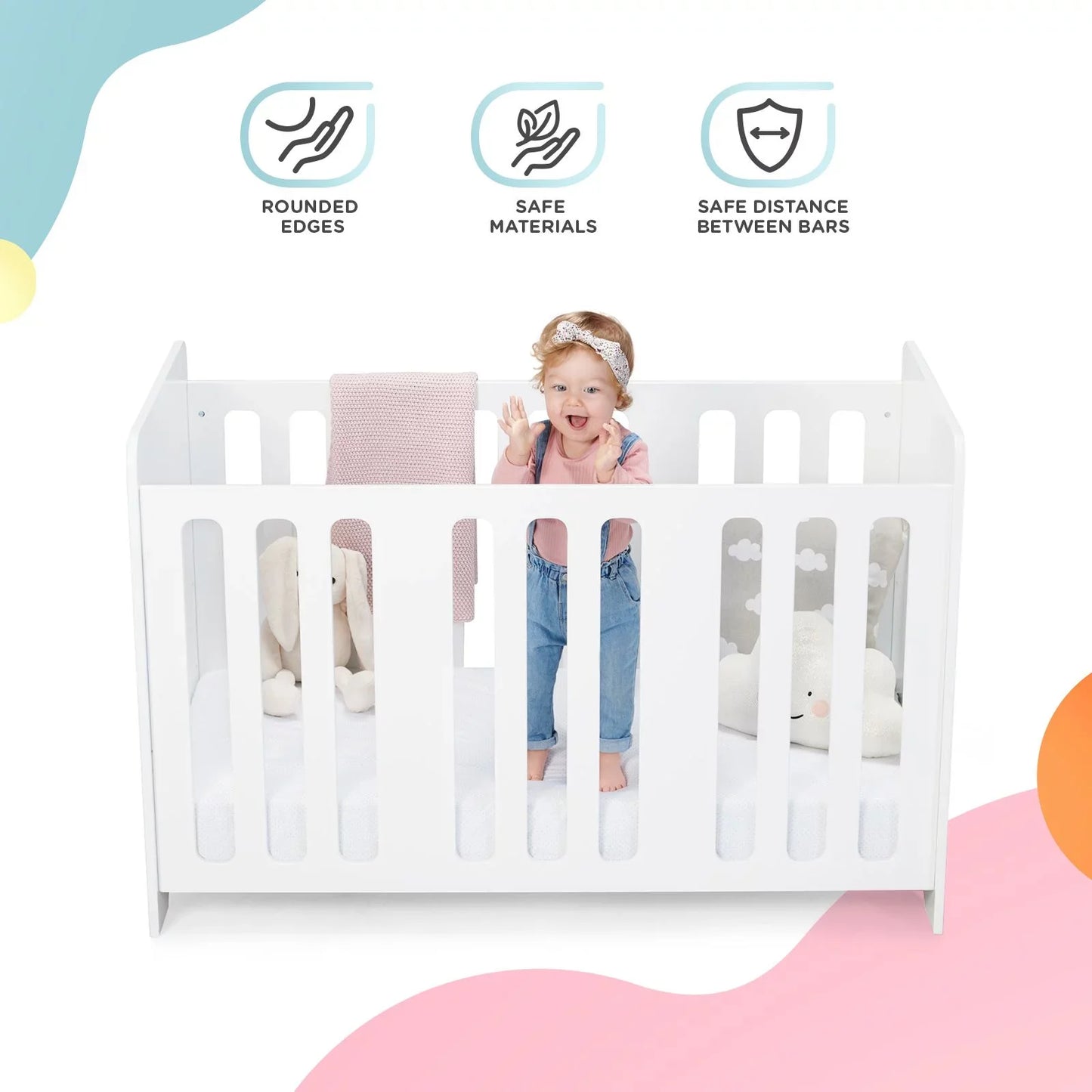 Kinderkraft Stello Wooden Cot