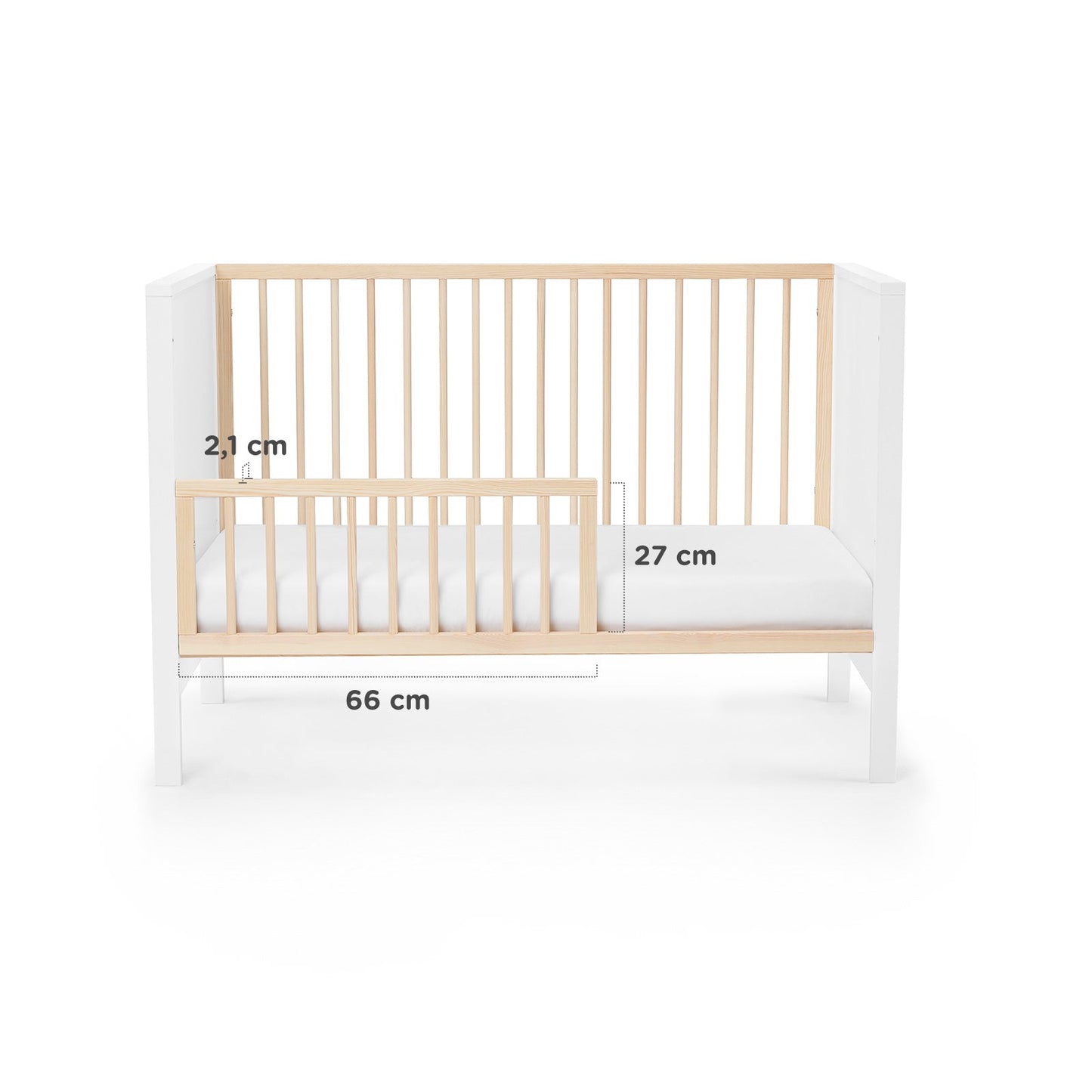 Kinderkraft MIA wooden cot with mattress