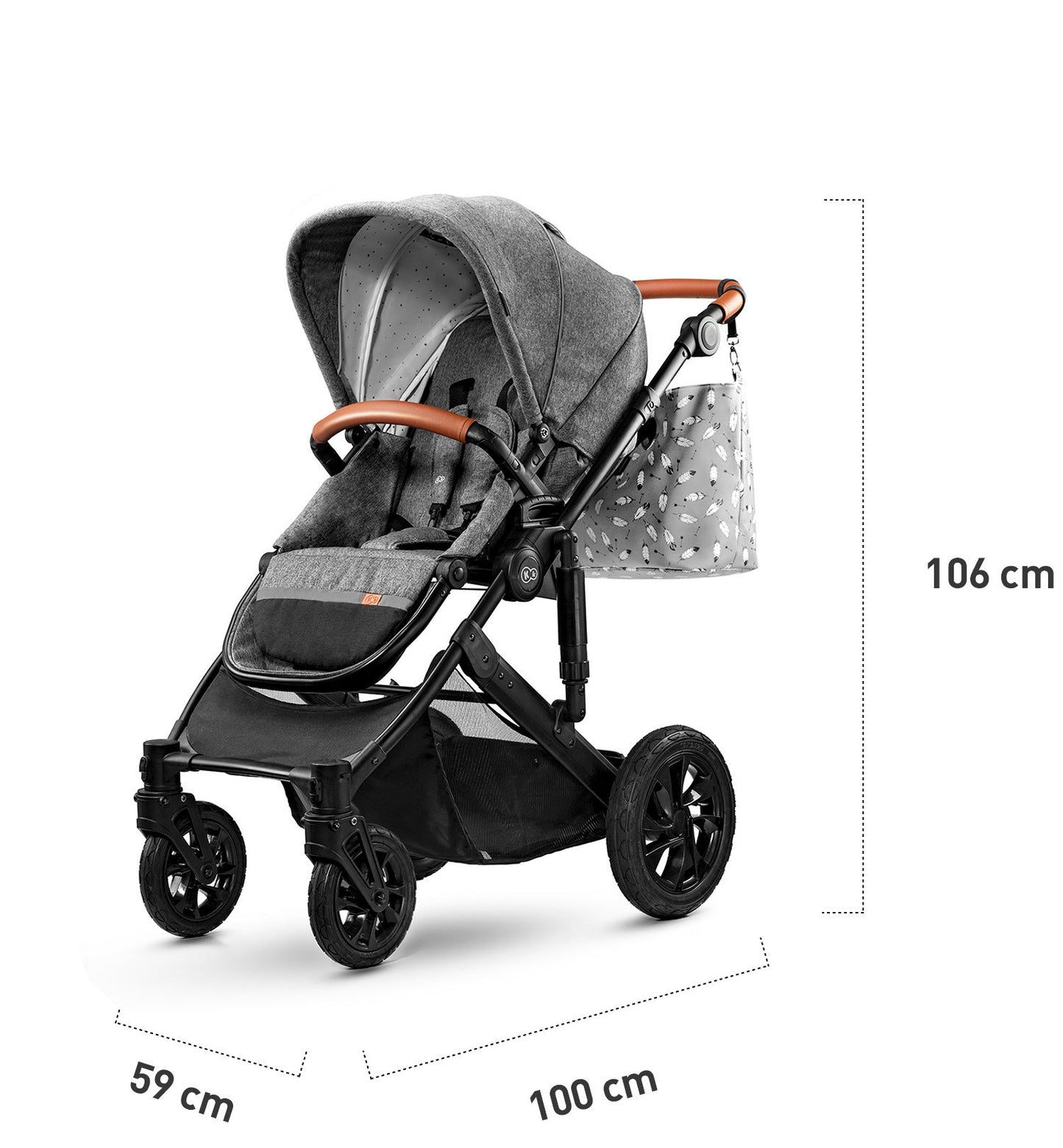 Kinderkraft PRIME - 3-in-1 multifunctional deep stroller + bag with handles + changing table