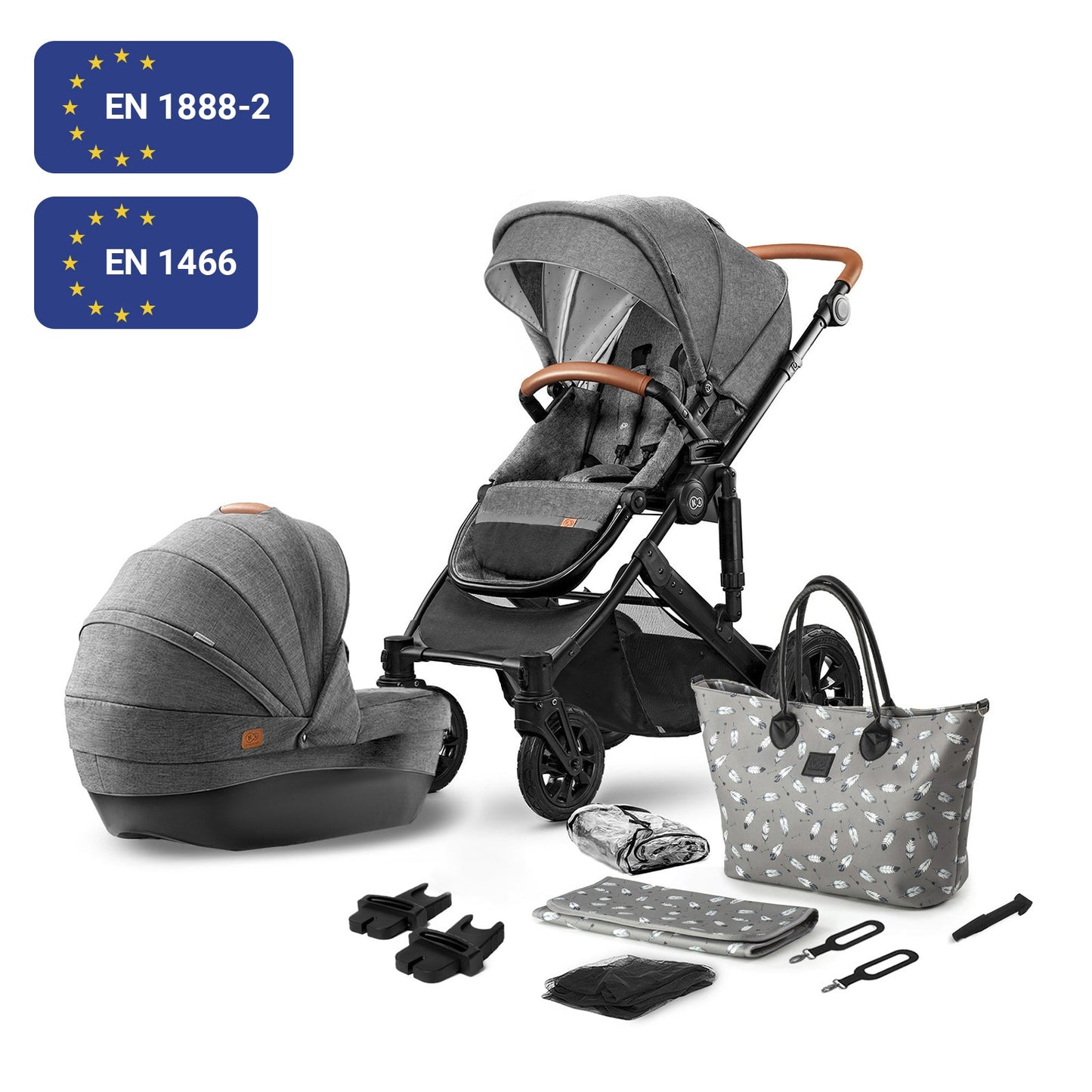 Kinderkraft Prime- 2-in-1 multifunctional deep stroller + bag with handles + changing table