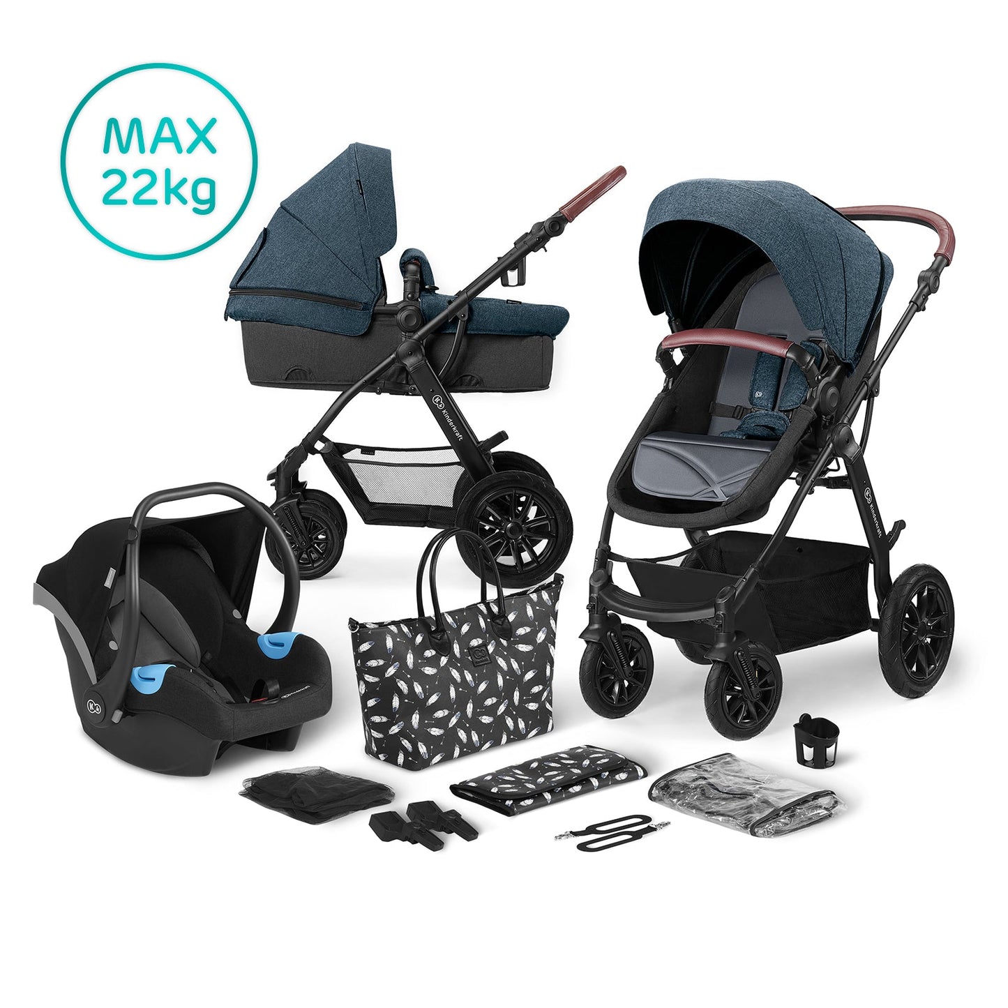 Kinderkraft Xmoov 3-In-1 Travel System Pushchair