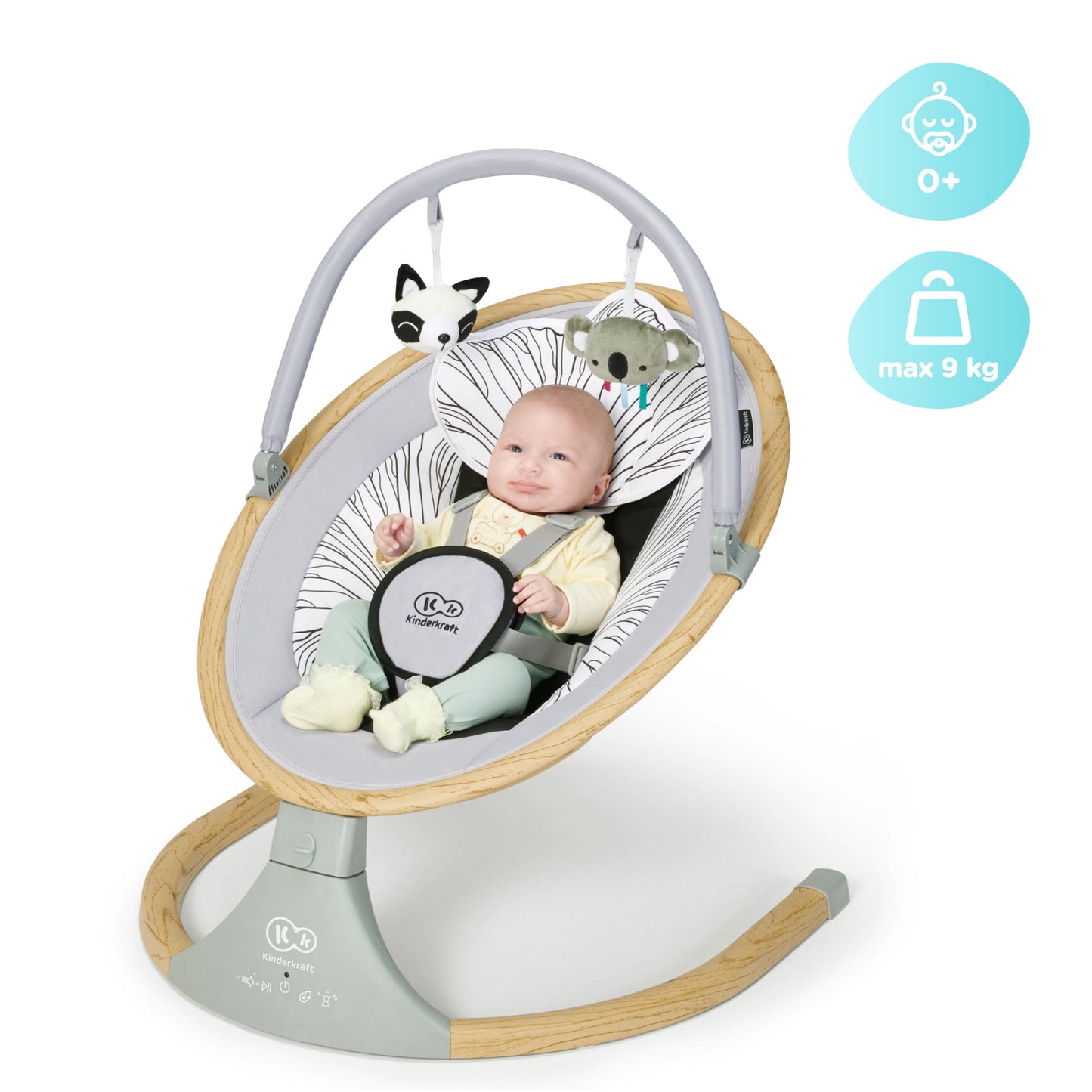 Kinderkraft 2 in 1 LUMI electric swing and bouncer