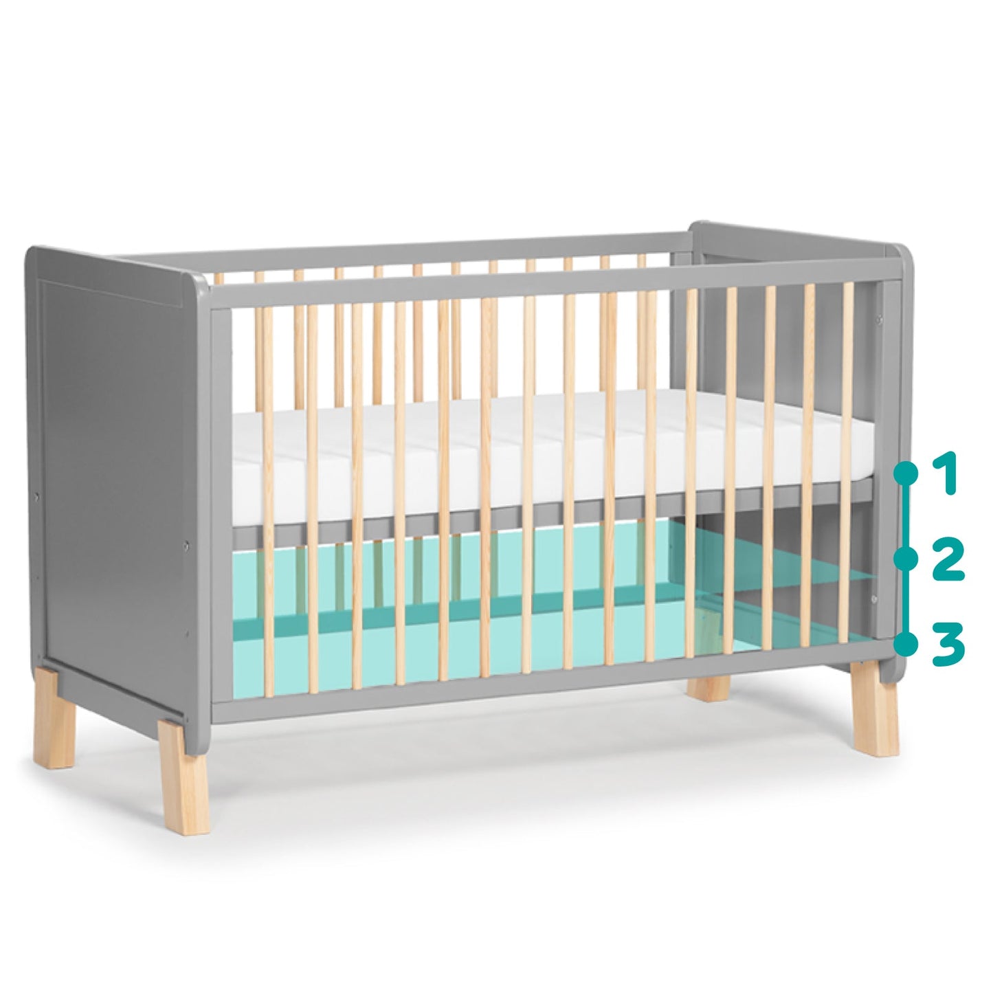 Kinderkraft Nico Multi-Functional Cot With Mattress