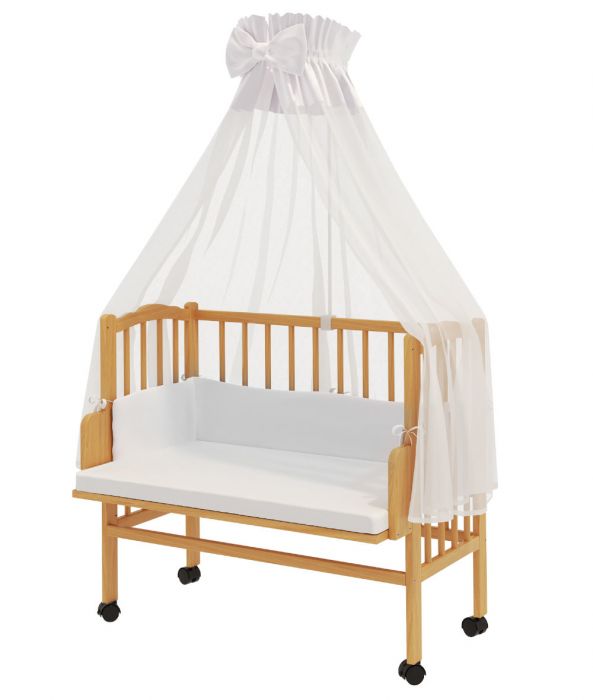 COMFORTBABY BEDSIDE CRIB PLUS WOOD COLOUR WOODEN WITH BED SET