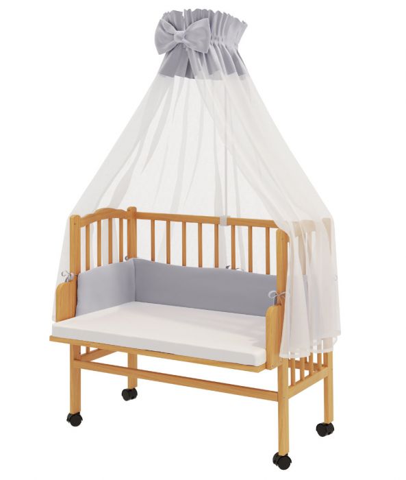 COMFORTBABY BEDSIDE CRIB PLUS WOOD COLOUR WOODEN WITH BED SET