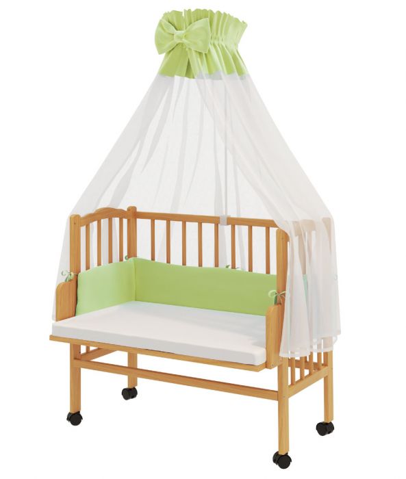 COMFORTBABY BEDSIDE CRIB PLUS WOOD COLOUR WOODEN WITH BED SET