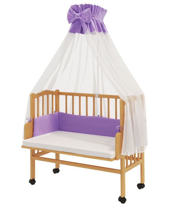 COMFORTBABY BEDSIDE CRIB PLUS WOOD COLOUR WOODEN WITH BED SET