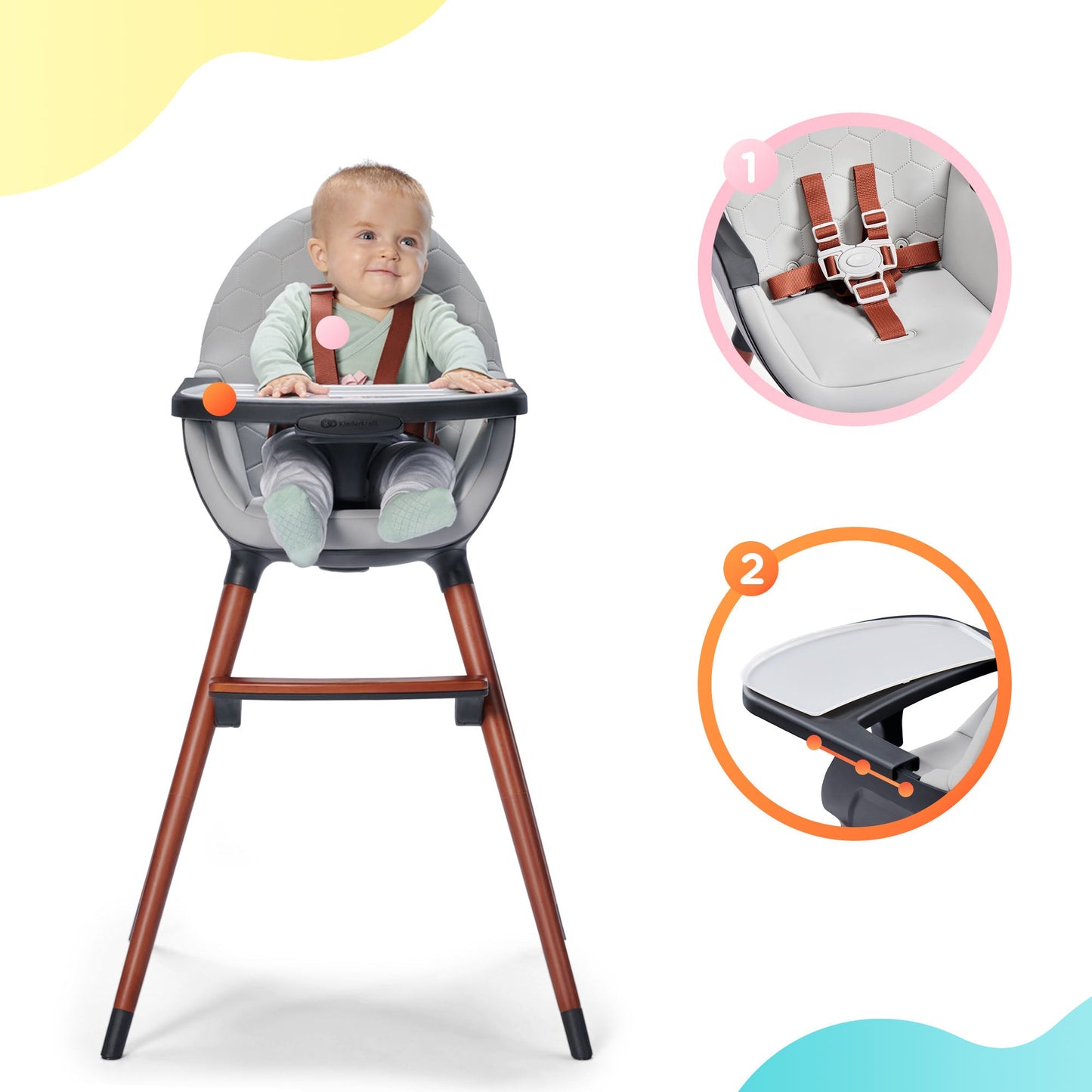 Kinderkraft FINIX 2-in-1 high chair