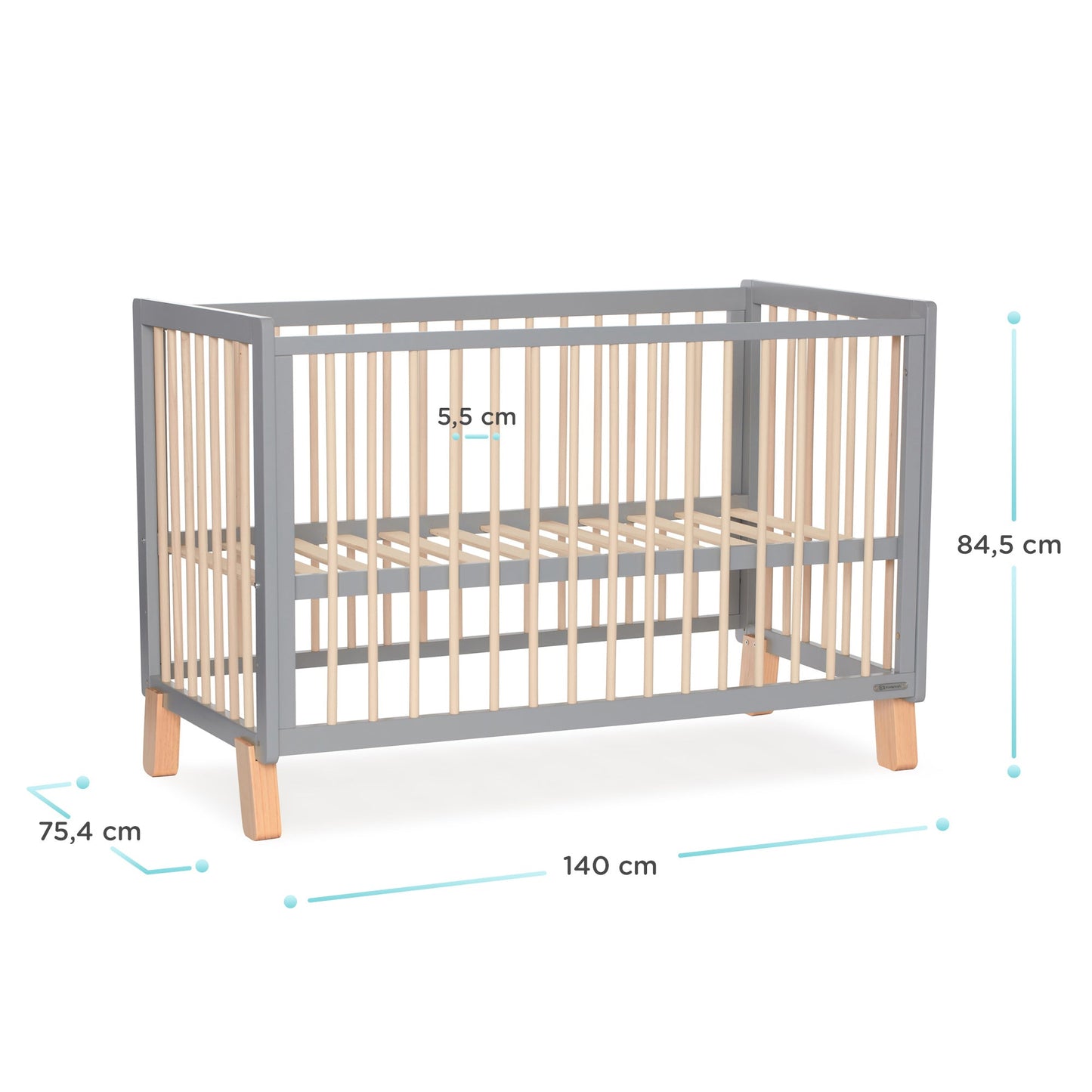 Kinderkraft LUNKY XL wooden cot