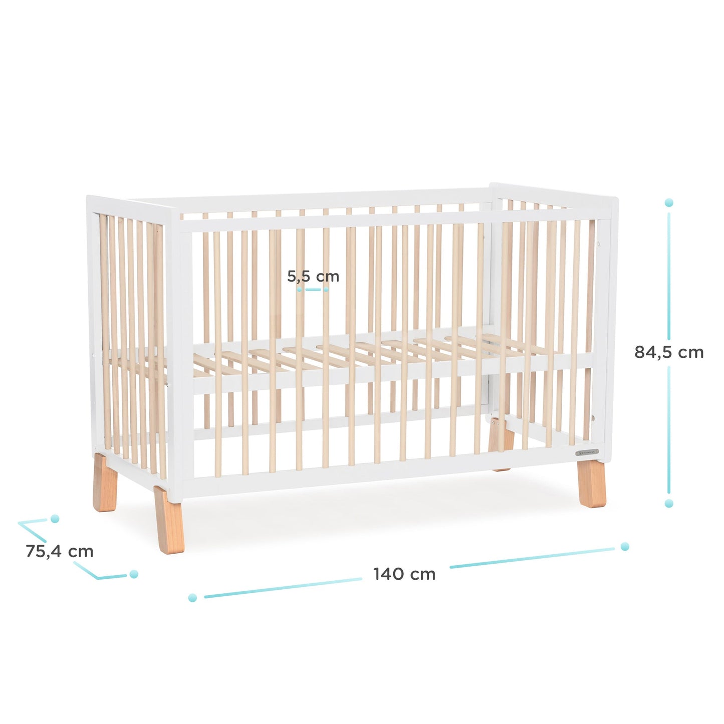 Kinderkraft LUNKY XL wooden cot