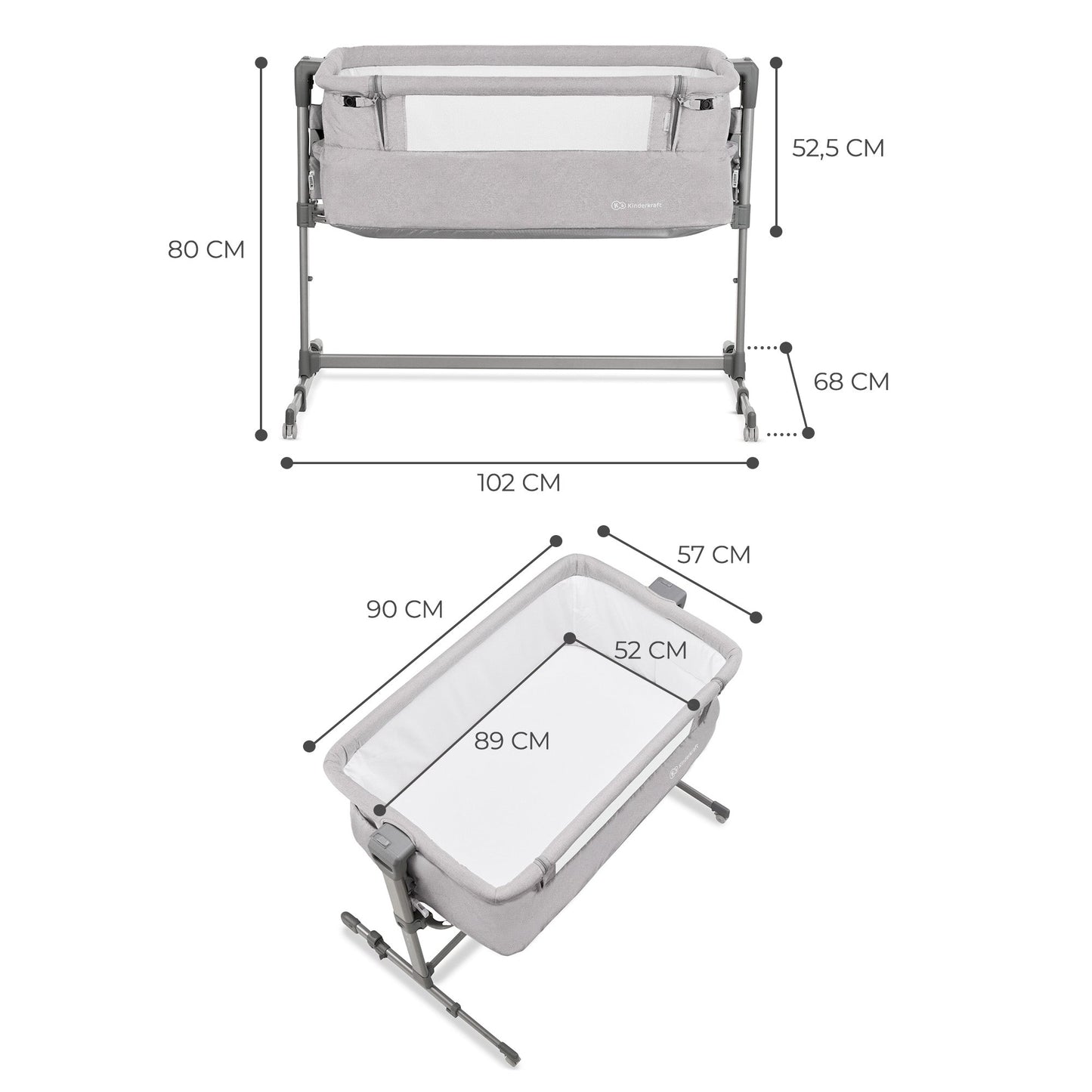 Kinderkraft 3-In-1 Neste Up Co-Sleeper Cot