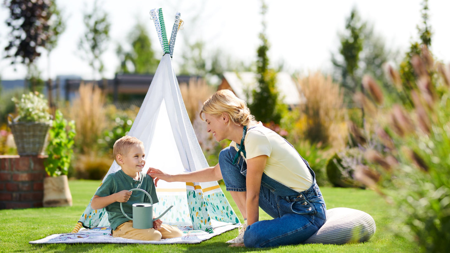 Kinderkraft Little Gardener 3-in-1 educational mat with teepee