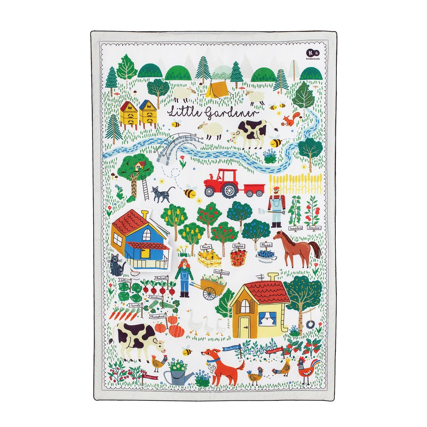 Kinderkraft Little Gardener 3-in-1 educational mat with teepee