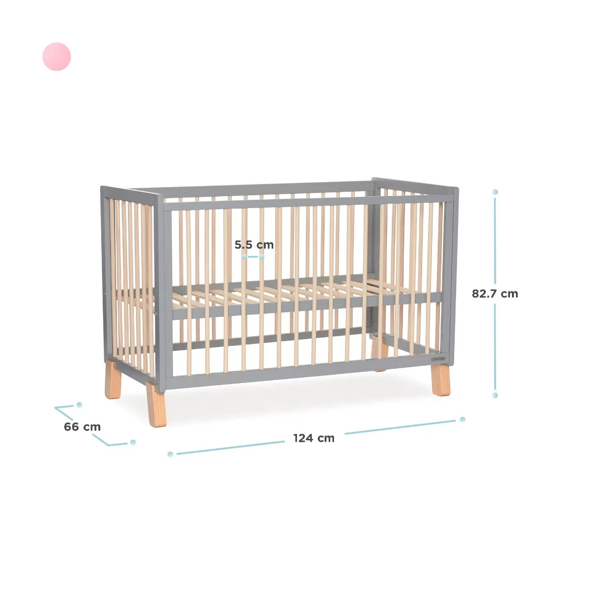 Kinderkraft Lunky 2 In 1 Wooden Cot With Mattress babylaux